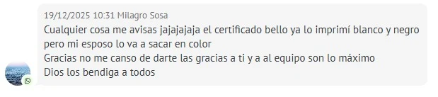 Captura real de un testimonio de alumna de Coach Estético