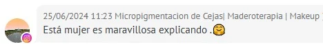 Captura real de un testimonio de alumna de Coach Estético