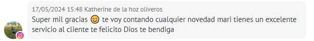 Captura real de un testimonio de alumna de Coach Estético