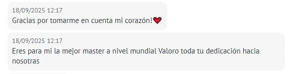 Captura real de un testimonio de alumna de Coach Estético