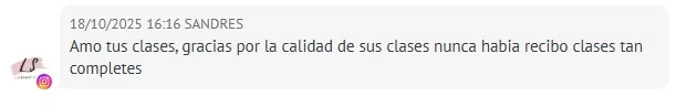 Captura real de un testimonio de alumna de Coach Estético