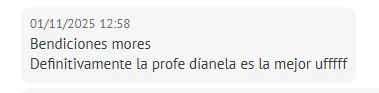 Captura real de un testimonio de alumna de Coach Estético